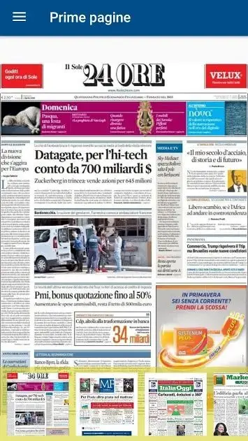 Screenshot of the Prime pagine Pro app