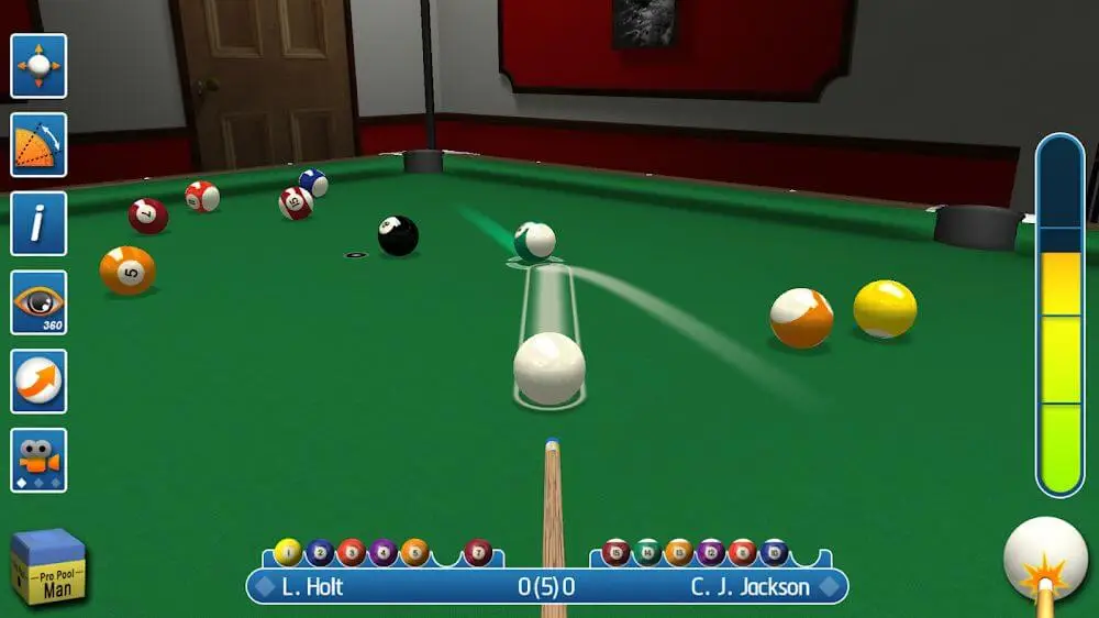 Screenshot of the Pro Pool 2022 game