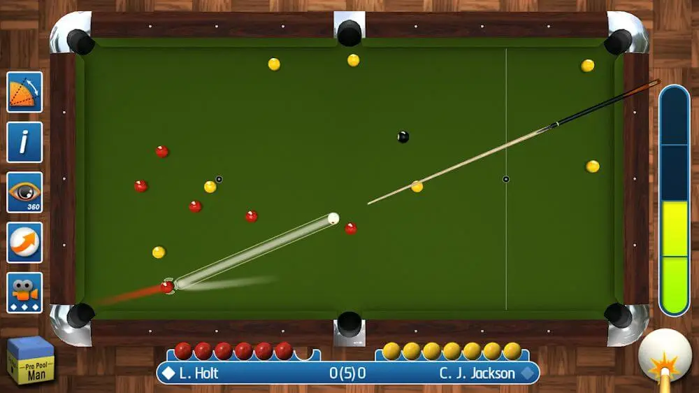 Screenshot of the Pro Pool 2022 game