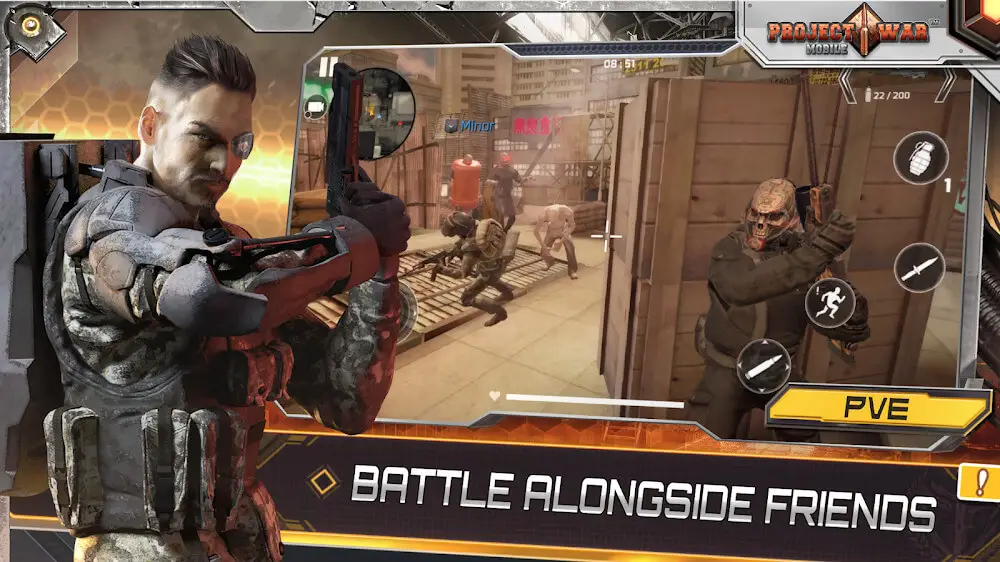 Screenshot of the Project War Mobile game