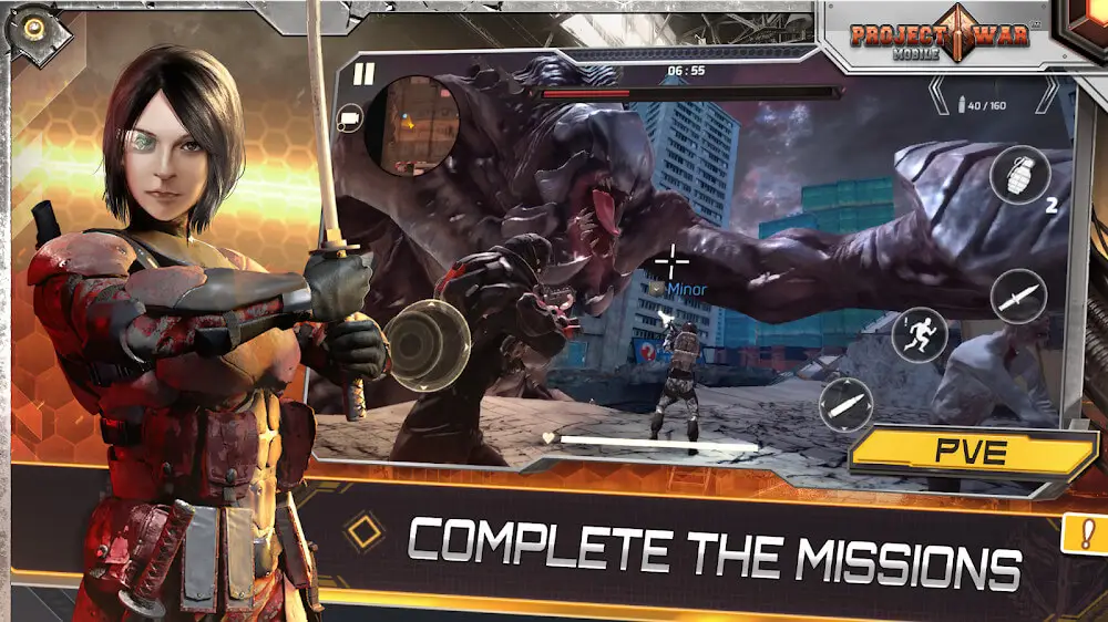 Screenshot of the Project War Mobile game