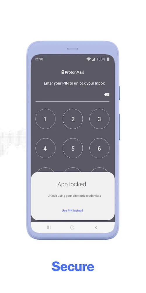 Screenshot of the ProtonMail - Encrypted Email app