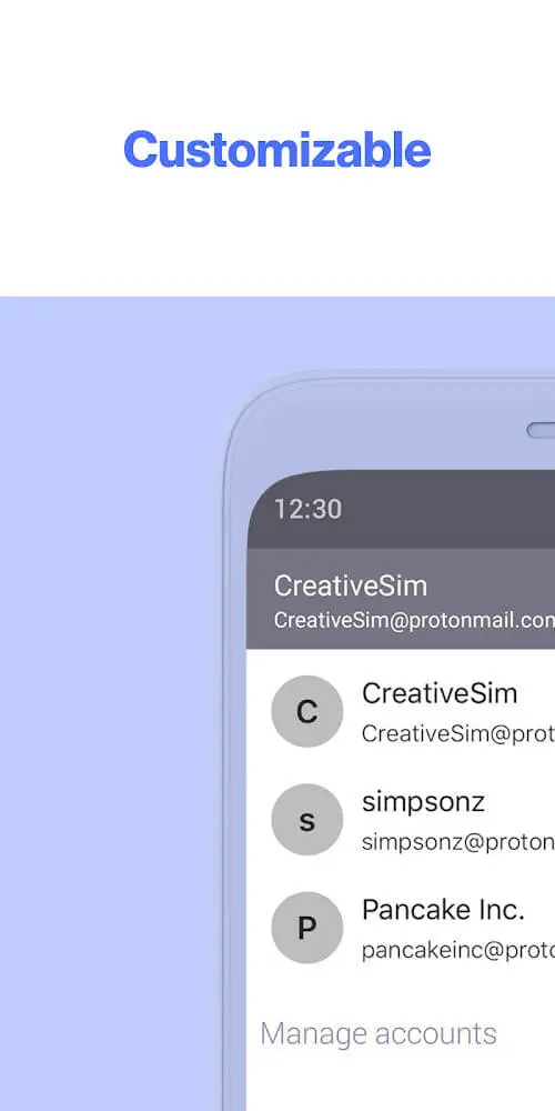Screenshot of the ProtonMail - Encrypted Email app