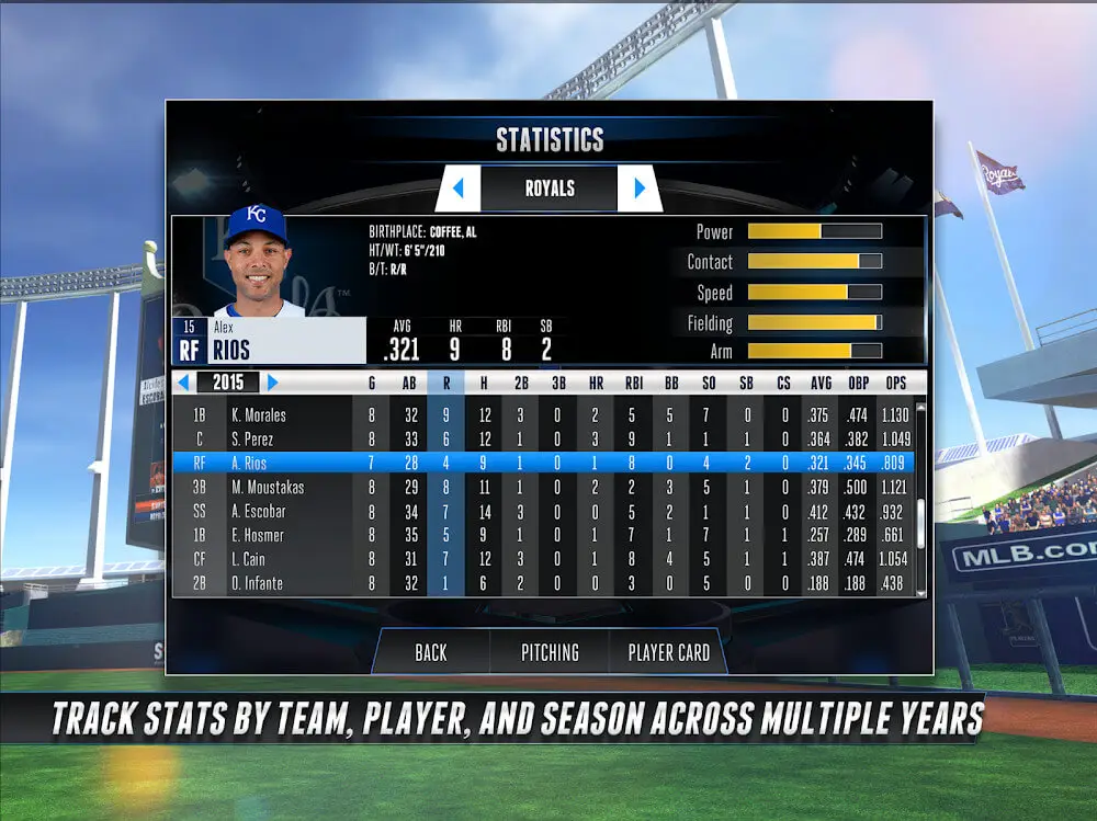 Screenshot of the R.B.I. Baseball 15 game