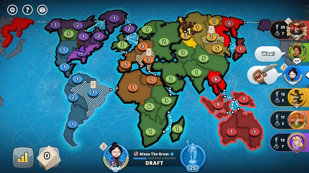 Screenshot of the RISK: Global Domination game