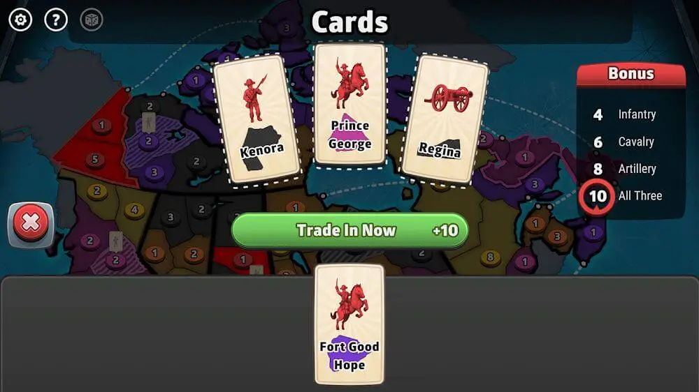 Screenshot of the RISK: Global Domination game