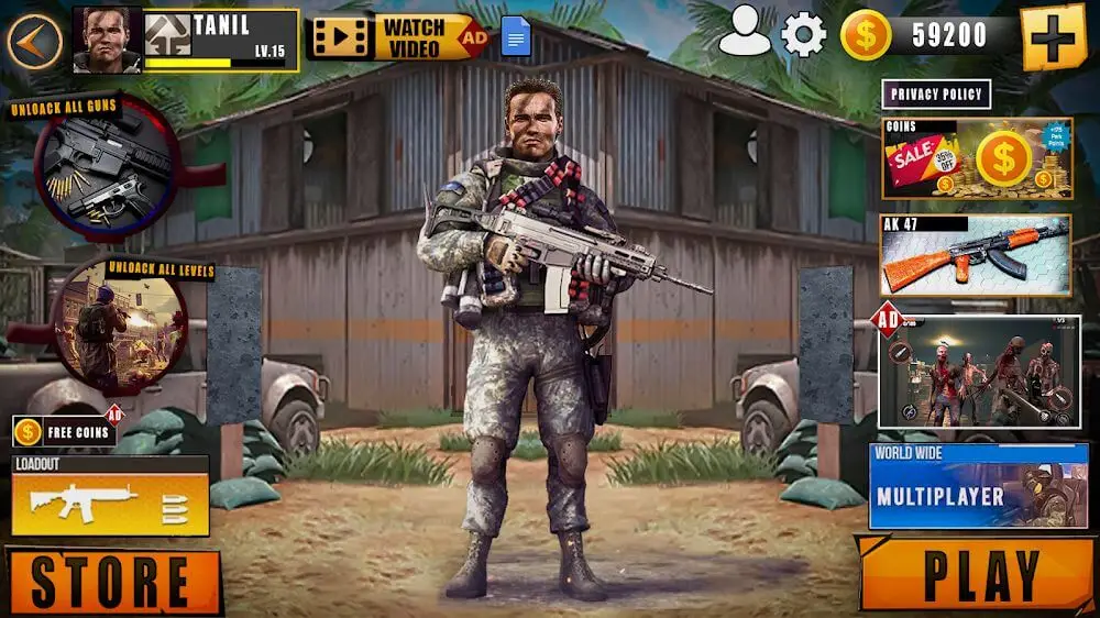 Screenshot of the Real Commando Sniper Shooting game