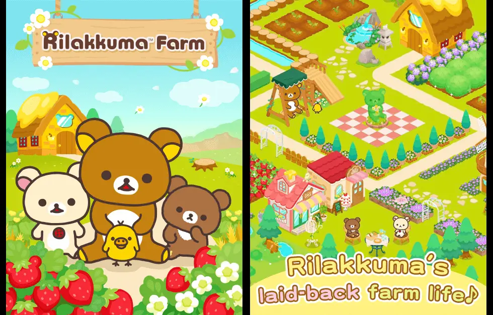 Screenshot of the Rilakkuma Farm game