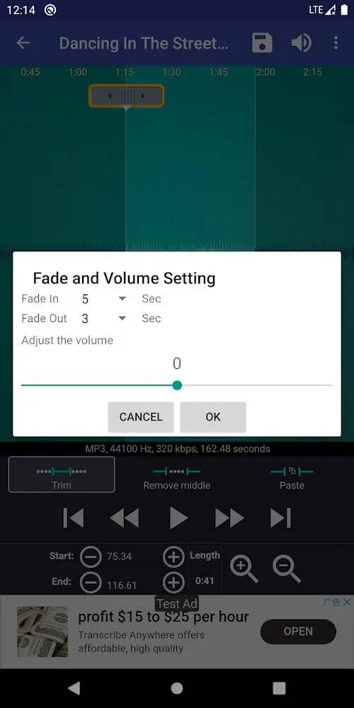 Screenshot of the Ringtone Maker app