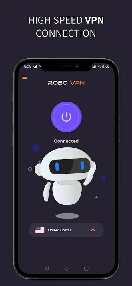 Screenshot of the Robo VPN Pro app
