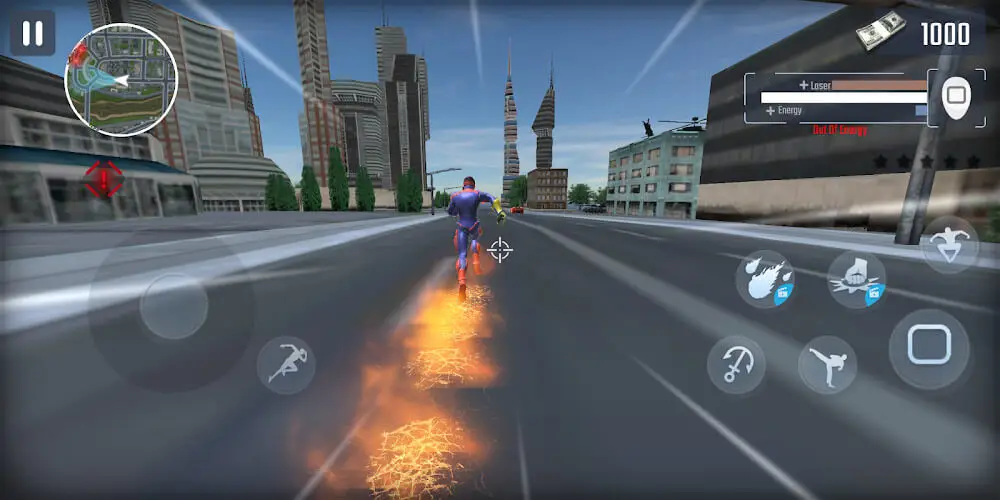 Screenshot of the Rope Hero: City Battle game