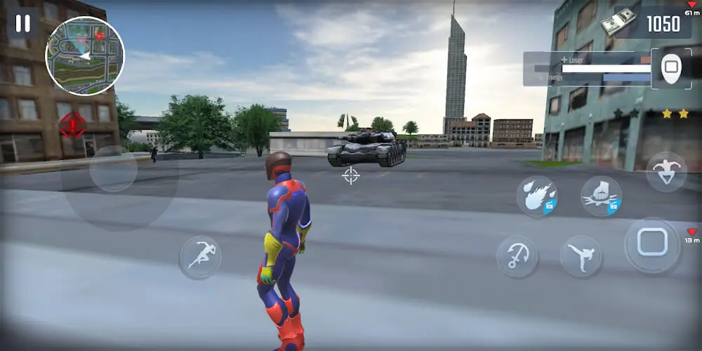 Screenshot of the Rope Hero: City Battle game