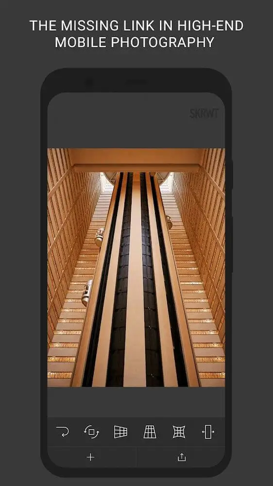 Screenshot of the SKRWT app