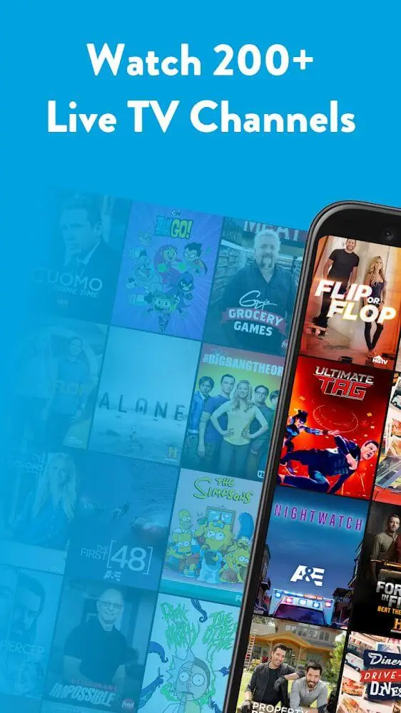 Screenshot of the SLING: Live TV, Shows & Movies app