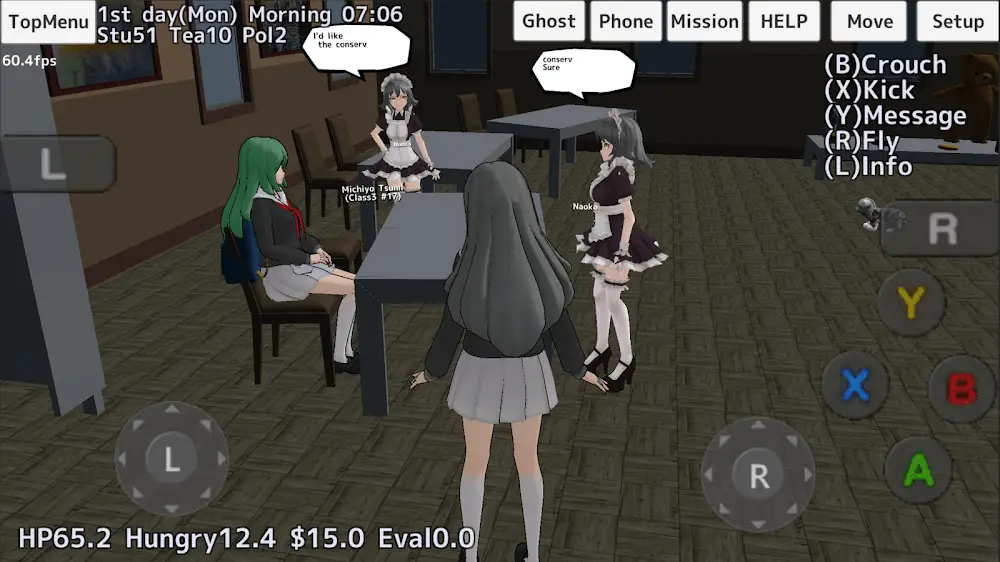Screenshot of the School Girls Simulator game