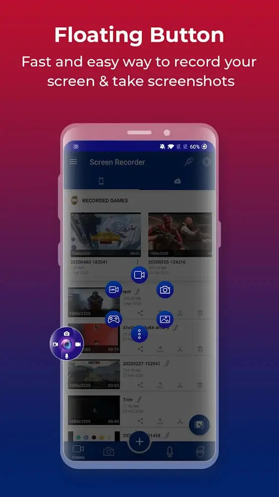 Screenshot of the Screen Recorder app