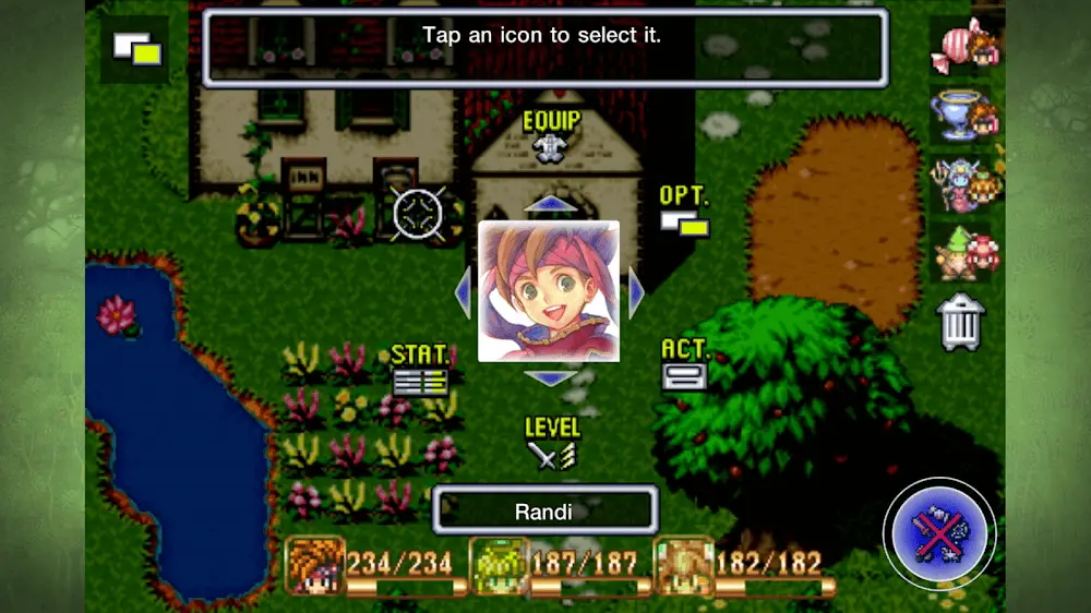 Screenshot of the Secret of Mana game