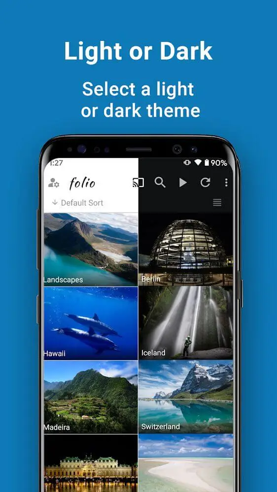 Screenshot of the SkyFolio app