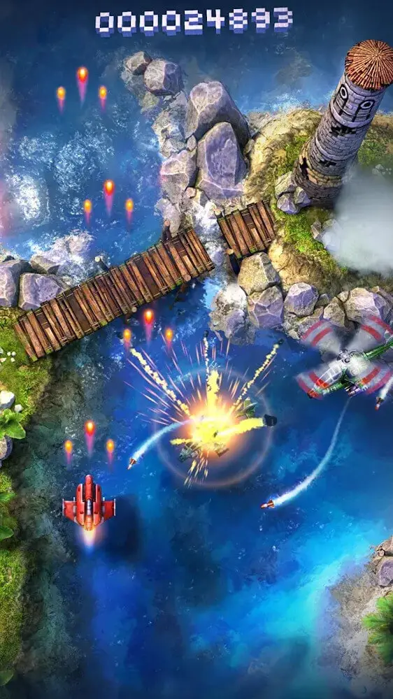 Screenshot of the Sky Force 2014 app