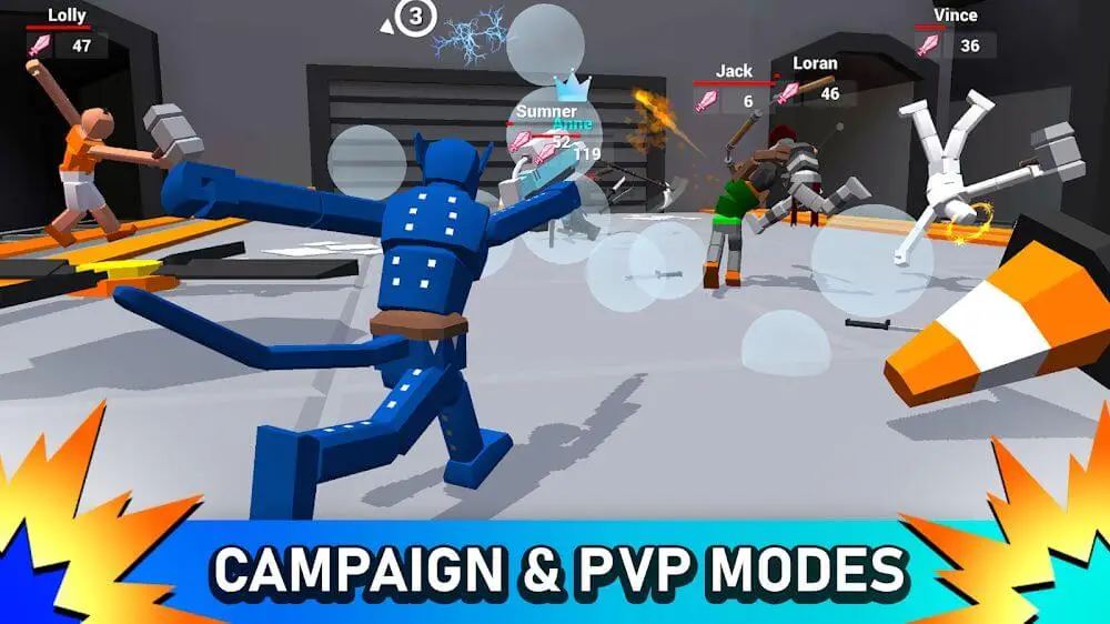 Screenshot of the Smashgrounds.io: Ragdoll Arena game