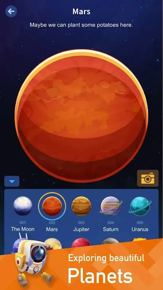 Screenshot of the Space Colonizers Idle Clicker app