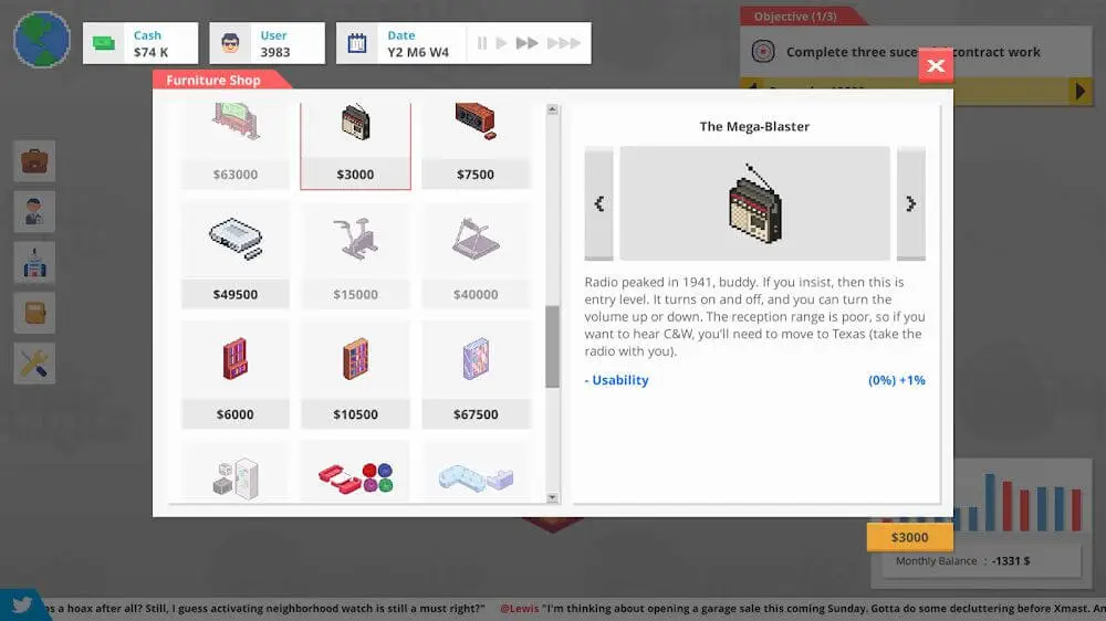 Screenshot of the Startup Panic game