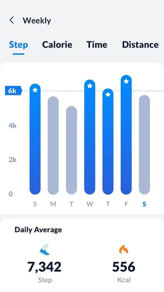Screenshot of the Step Tracker app