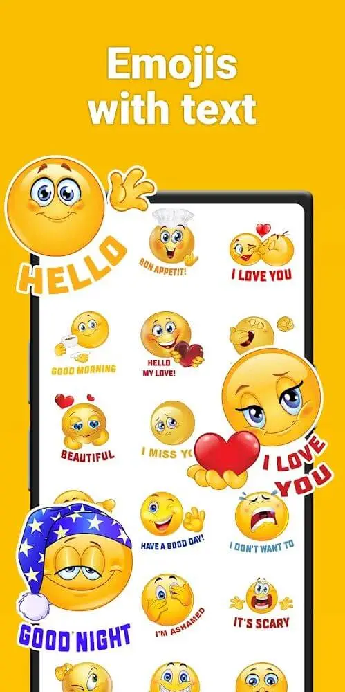 Screenshot of the Stickers va emoji - WASticker app