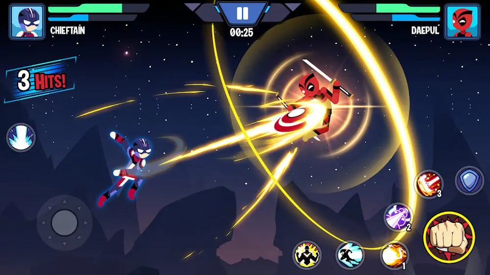 Screenshot of the Stickman Heroes Fight game