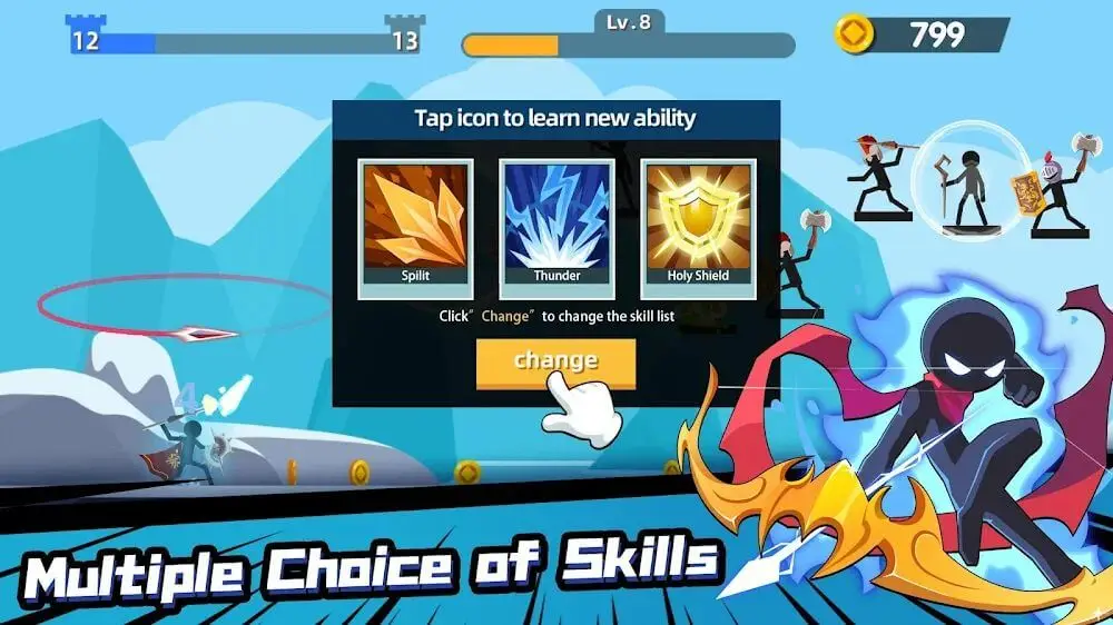 Screenshot of the Stickman Master: Archer Legend game