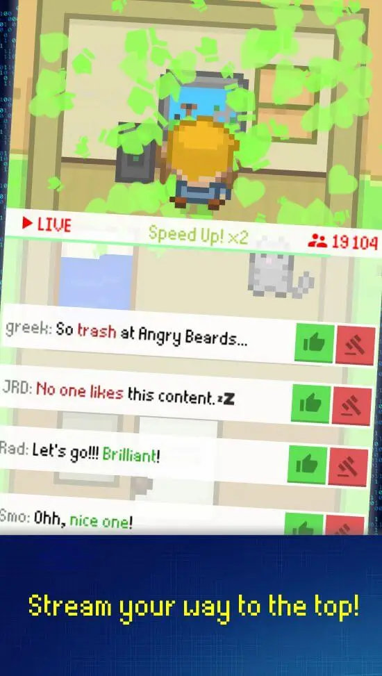 Screenshot of the Streamer Sim Tycoon app