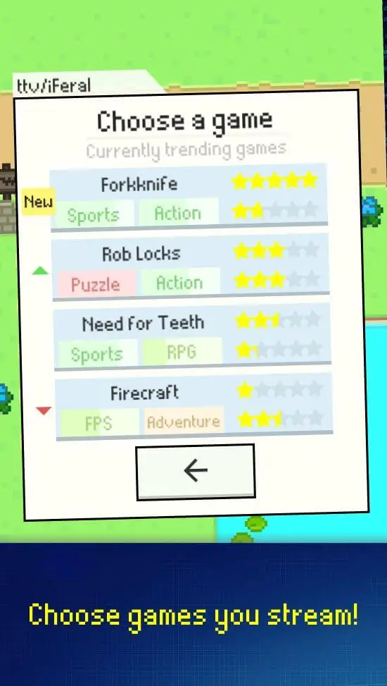 Screenshot of the Streamer Sim Tycoon app