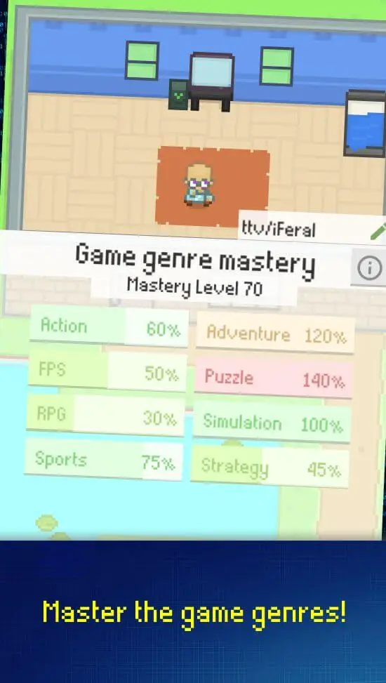 Screenshot of the Streamer Sim Tycoon app