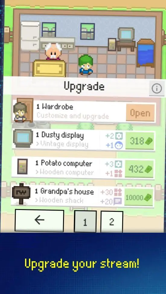 Screenshot of the Streamer Sim Tycoon app