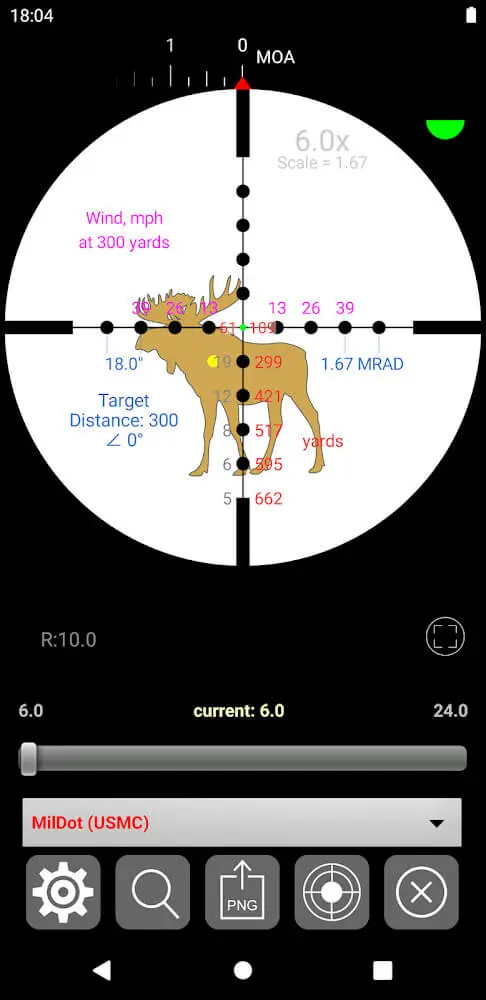 Screenshot of the Strelok Pro app