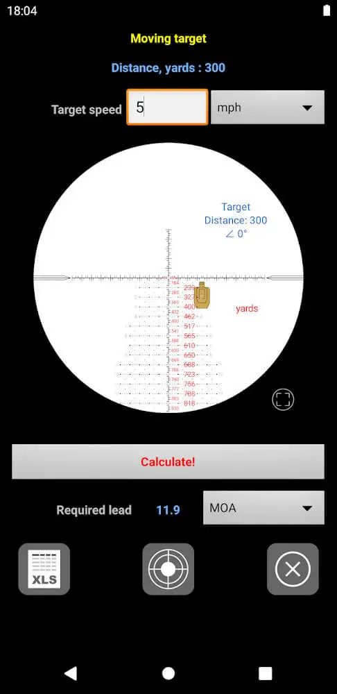 Screenshot of the Strelok Pro app