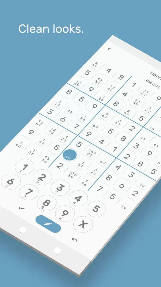 Screenshot of the Sudoku - The Clean One app