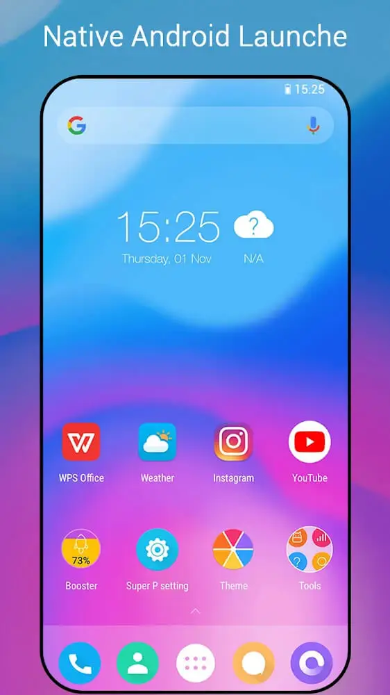 Screenshot of the Super P Launcher app