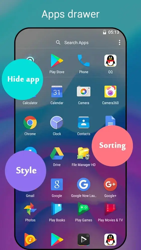 Screenshot of the Super P Launcher app
