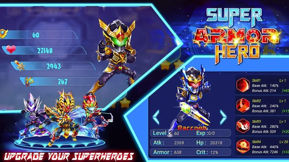 Screenshot of the Superhero Armor game