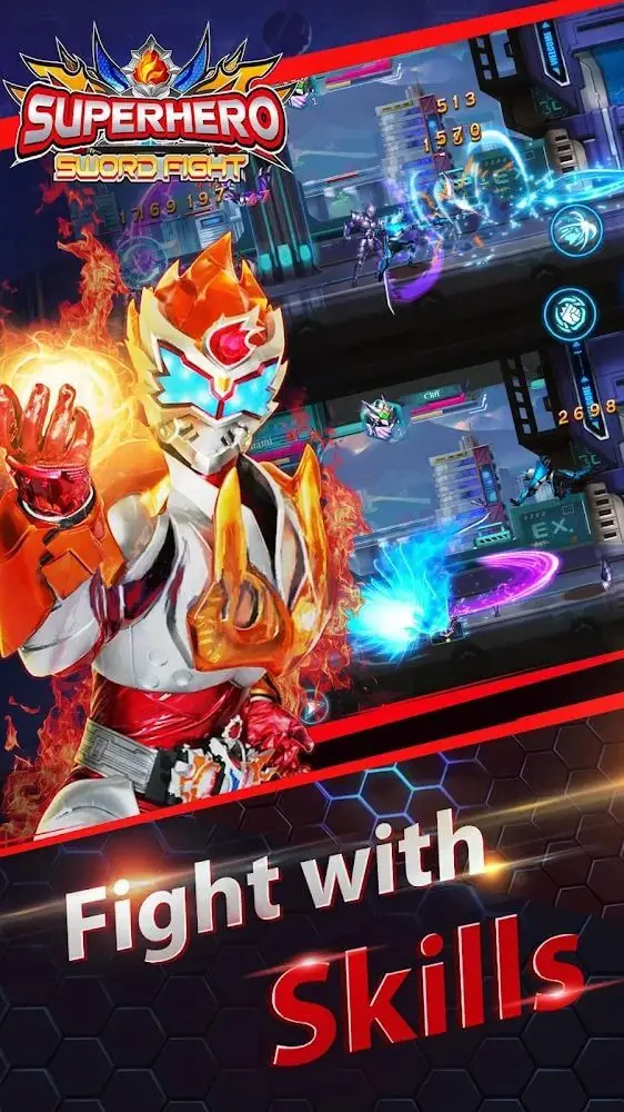 Screenshot of the Superhero Fight app