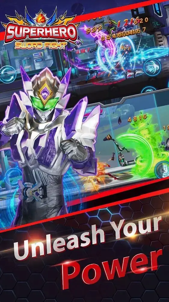 Screenshot of the Superhero Fight app