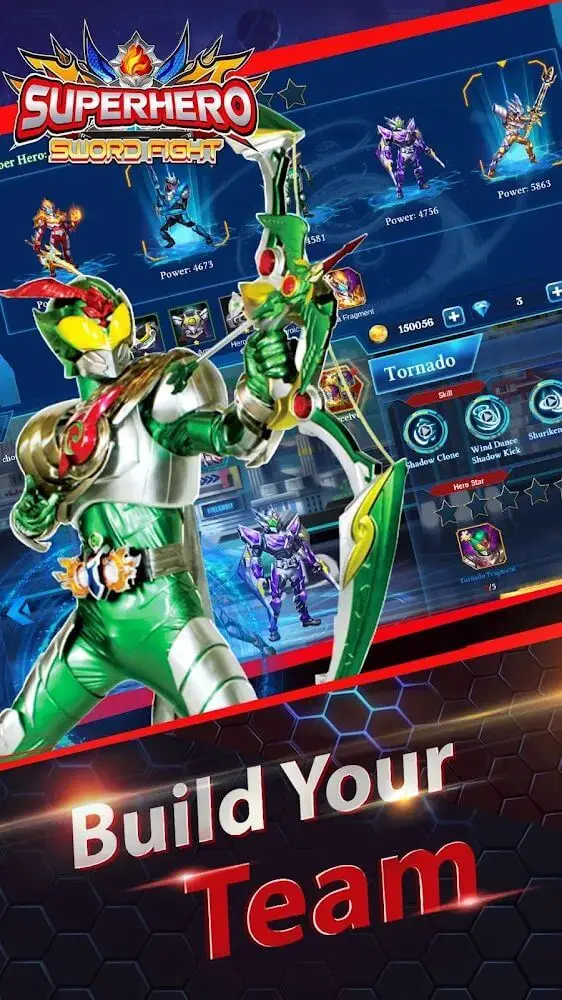 Screenshot of the Superhero Fight app