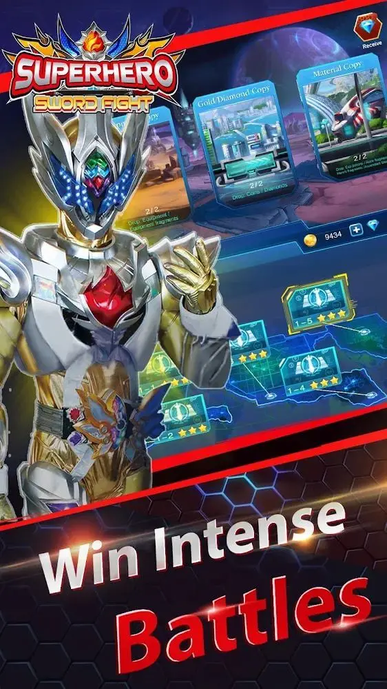 Screenshot of the Superhero Fight app