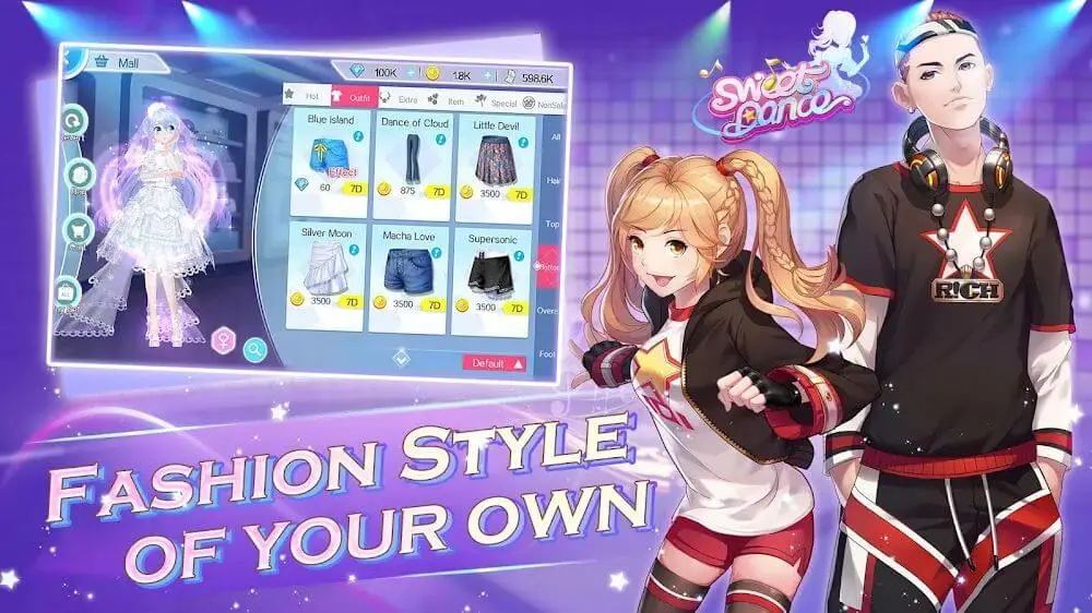 Screenshot of the Sweet Dance game