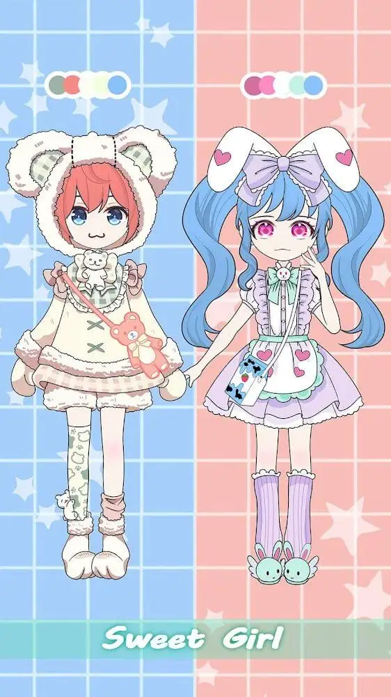 Screenshot of the Sweet Girl: Doll Dress Up Game app