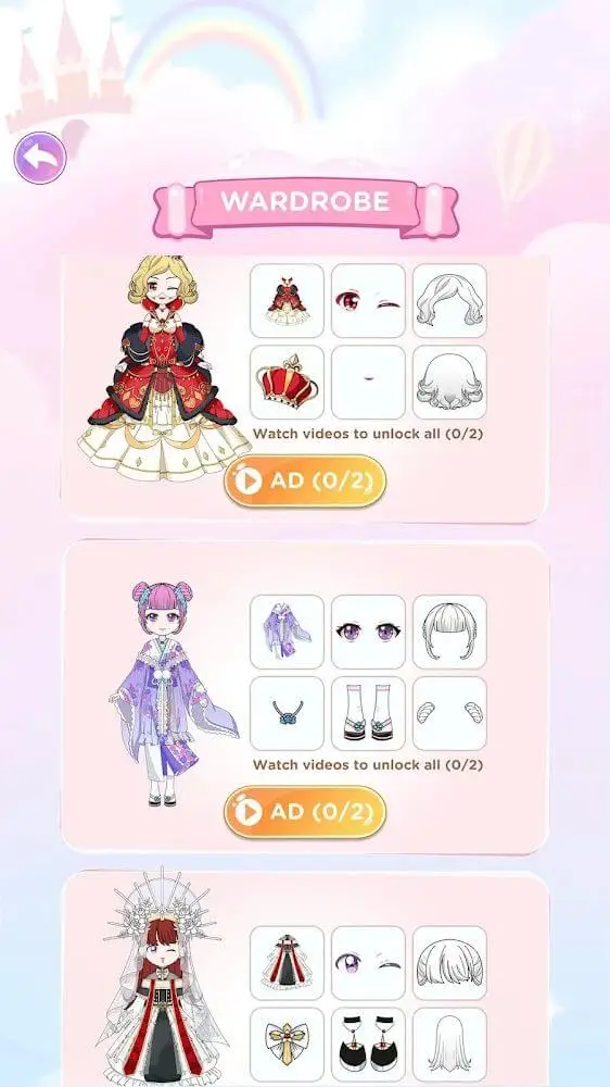 Screenshot of the Sweet Girl: Doll Dress Up Game app