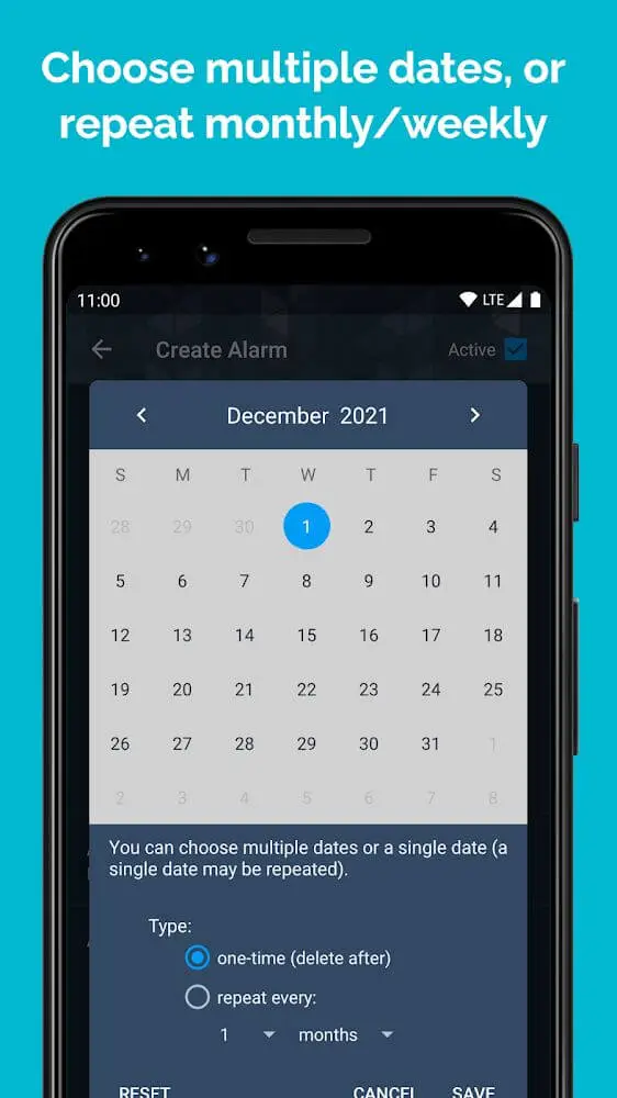 Screenshot of the Talking Alarm Clock Beyond app