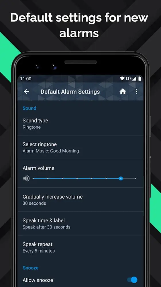 Screenshot of the Talking Alarm Clock Beyond app