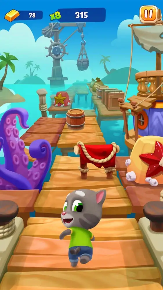 Screenshot of the Talking Tom Gold Run 2 app